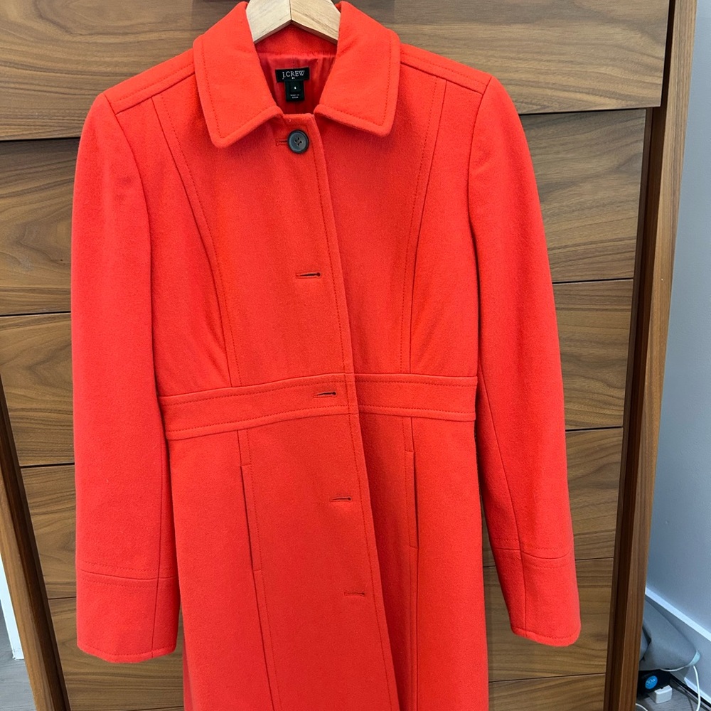 J. Crew Women's Bold Red wool Coat